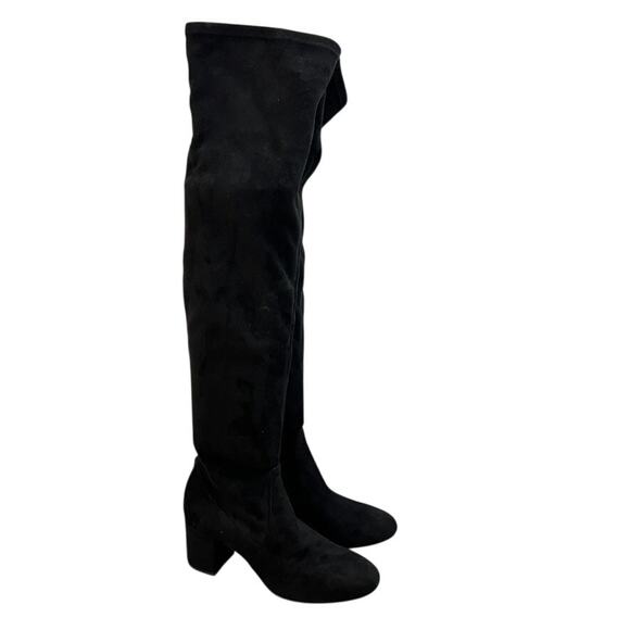 INC Rikkkie Over the Knee Boots Black Women Size 10 Faux Suede - Picture 1 of 16